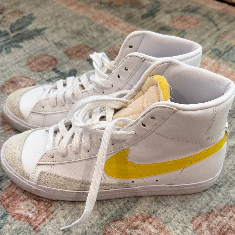 Nike Blazers White and Yellow High-Top